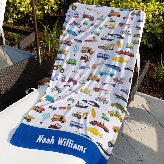  Little Boy Things That Move Vehicle Cars Kid Beach Towel (Creator Uploaded)