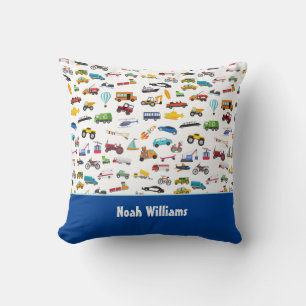 Little Boy Things That Move Vehicle Cars Kid Cushion