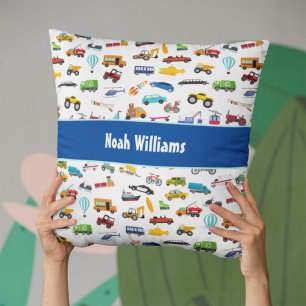 Little Boy Things That Move Vehicle Cars Kid Cushion