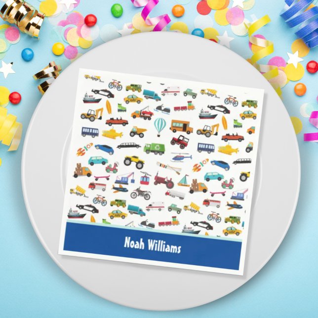 Little Boy Things That Move Vehicle Cars Kid Napkin (Creator Uploaded)