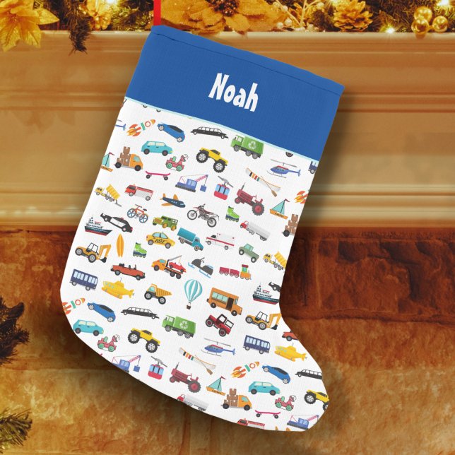 Little Boy Things That Move Vehicle Cars Kid Small Christmas Stocking (Creator Uploaded)