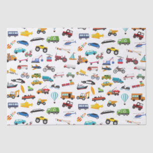 Little Boy Things That Move Vehicle Cars Kid Tissue Paper