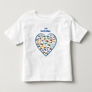 Little Boy Things That Move Vehicle Cars Pattern Toddler T-Shirt