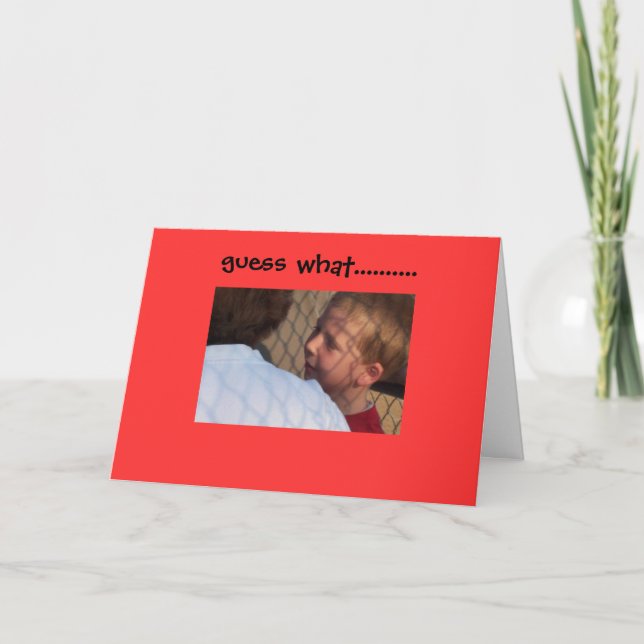 LITTLE BOY WHISPERS TO GRANMA'S EAR.... CARD (Front)