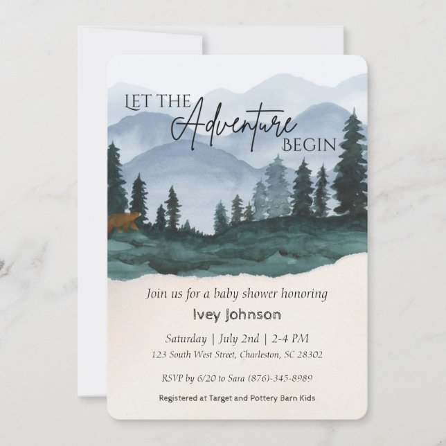 Little Boy Woodlands Baby Shower Invitation  (Front)