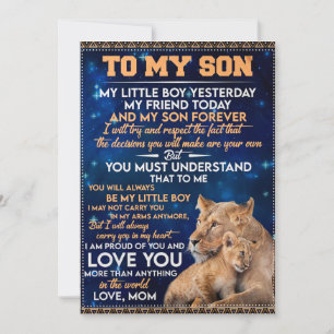 Little Boy Yesterday Friend Today-Lion Mum To Son Invitation