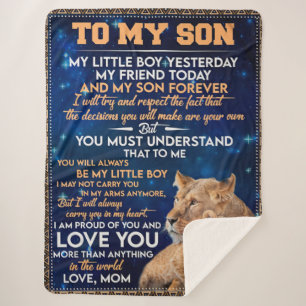 Little Boy Yesterday Friend Today-Lion Mum To Son  Sherpa Blanket