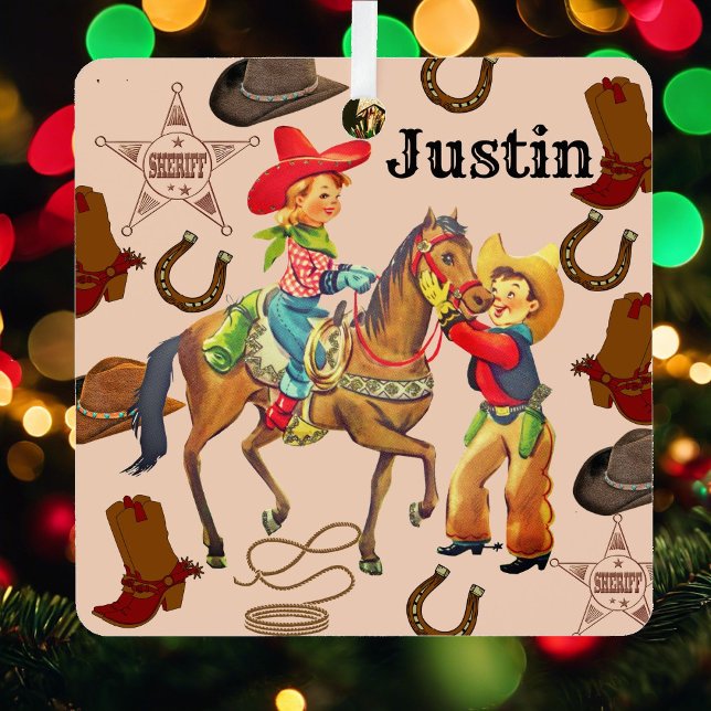 Little Boys Cowboy Wish List Christmas Metal Tree Decoration (Creator Uploaded)