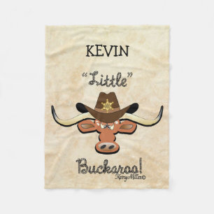 Little Boy's Longhorn Steer Fleece Blanket