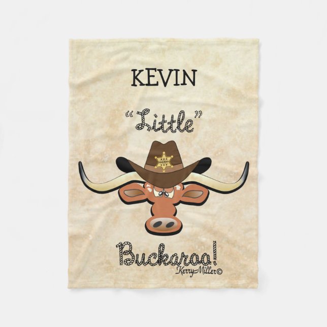 Little Boy's Longhorn Steer Fleece Blanket (Front)
