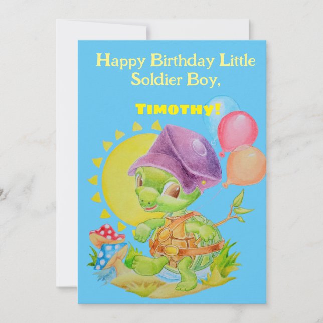 Little Boys Personalised Birthday Card (Front)