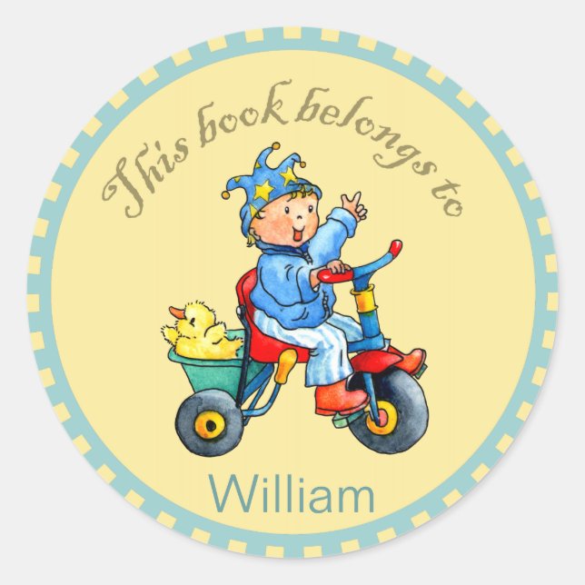 Little Boys Trike Book Sticker (Front)