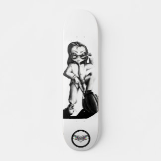Little Brat cool kid black and white drawing Skateboard