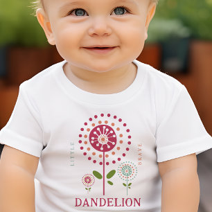Little Brave Dandelion Personalized Baby T-Shirt