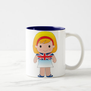 Little British Girl Two-Tone Coffee Mug