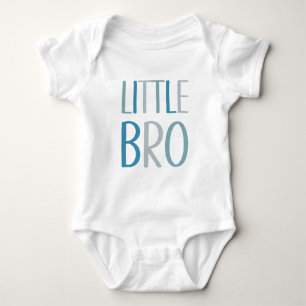Little Bro Blue & Green Text Brother Sibling Boys Baby Bodysuit