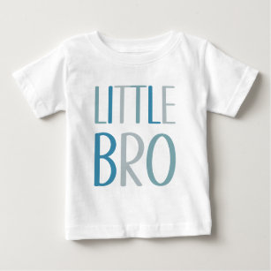 Little Bro Blue & Green Text Brother Sibling Boys Baby T-Shirt