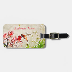 Little Bronze, hummingbird Luggage Tag