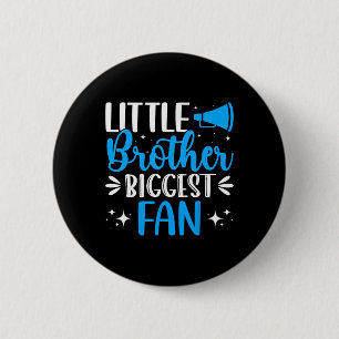 Little Brother Bigest Fan - Funny Cheerleading Che 6 Cm Round Badge