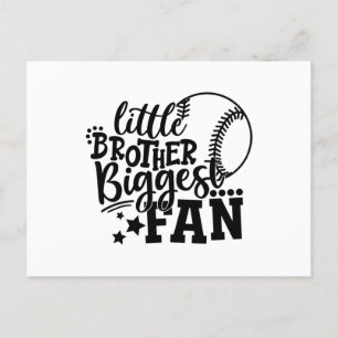 Little Brother Biggest Fan Baseball Postcard
