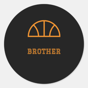 Little Brother Biggest Fan Basketball  Classic Round Sticker