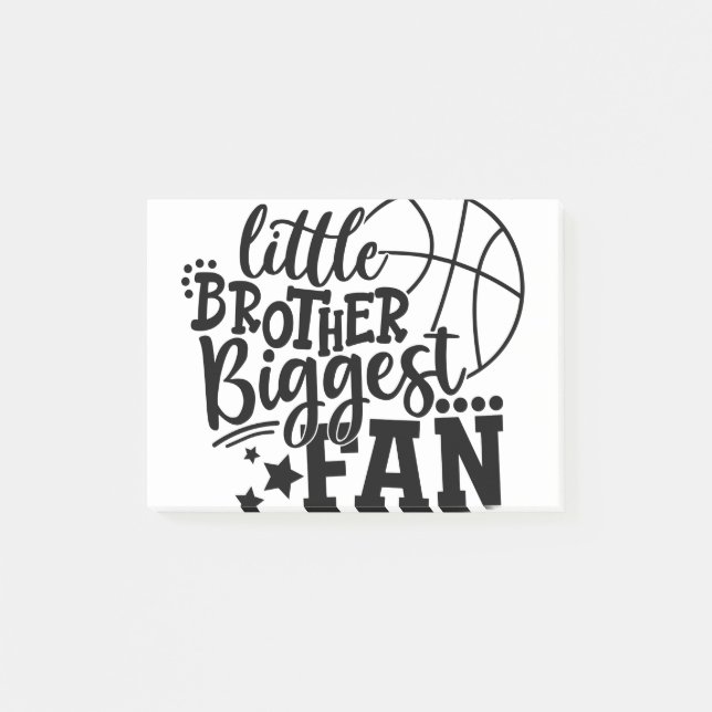 Little Brother Biggest Fan Basketball Post-it Notes (Front)