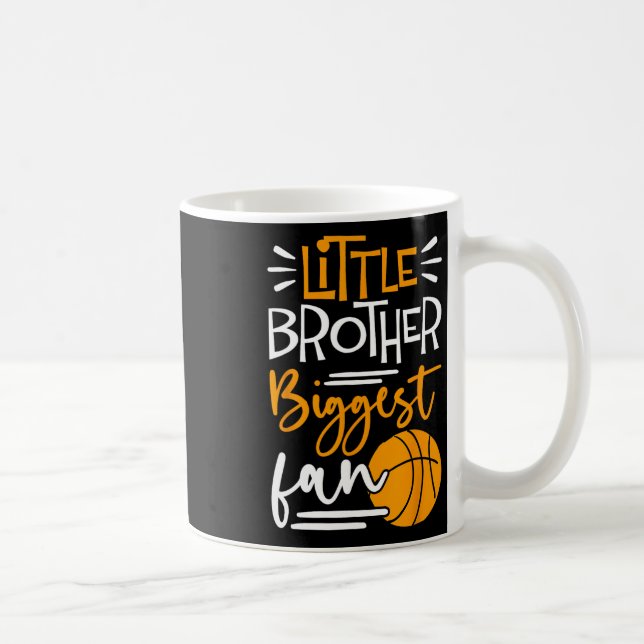 Little Brother Biggest Fan Bysketbyll  Coffee Mug (Right)