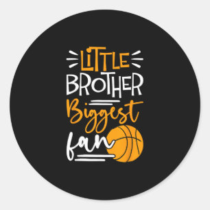 Little Brother Biggest Fan Sketll  Classic Round Sticker