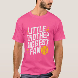 Little Brother Biggest Fan Softball Baseball Boys T-Shirt