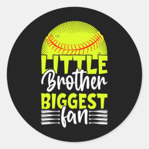 Little Brother Biggest Fan Softll, Softll Boys _1 Classic Round Sticker