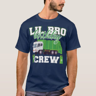 Little Brother Birthday Crew Garbage Truck Family T-Shirt