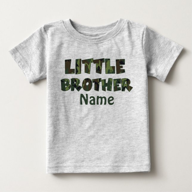 Little Brother Camo Personalised Shirt (Front)