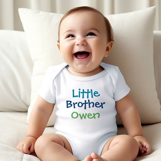 Little Brother Colourful Monogram Boys Baby Bodysuit (Creator Uploaded)