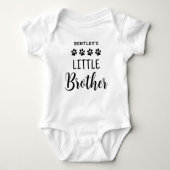 Little Brother Cute Personalised Pet Dog Lover  Baby Bodysuit (Front)