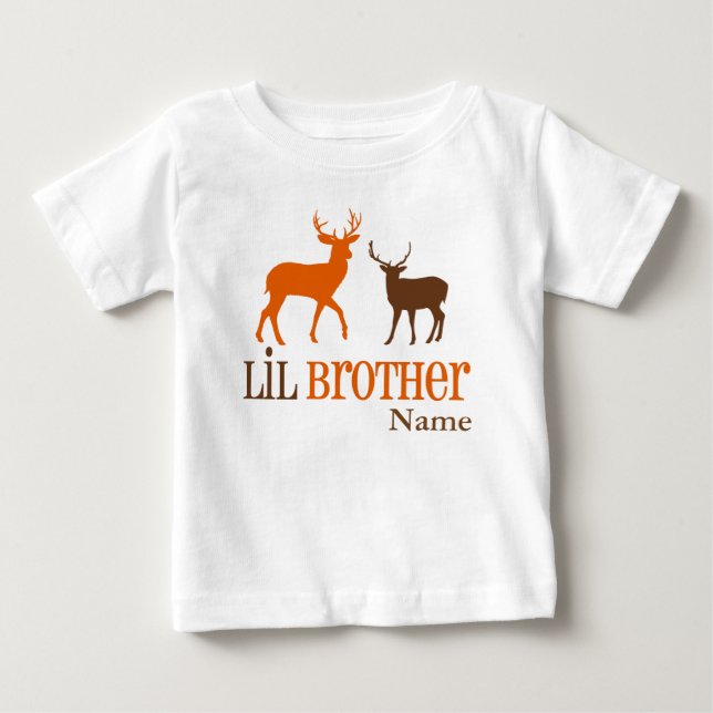 Little Brother Deer Personalised T-shirt (Front)