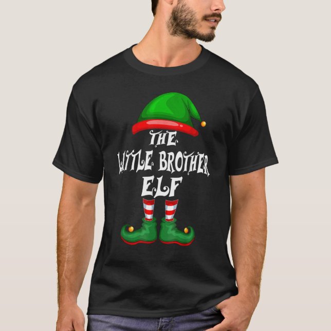 Little Brother Elf Family Group Christmas Party Pa T-Shirt (Front)