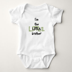 Little Brother Fun Green Black Text Baby Bodysuit