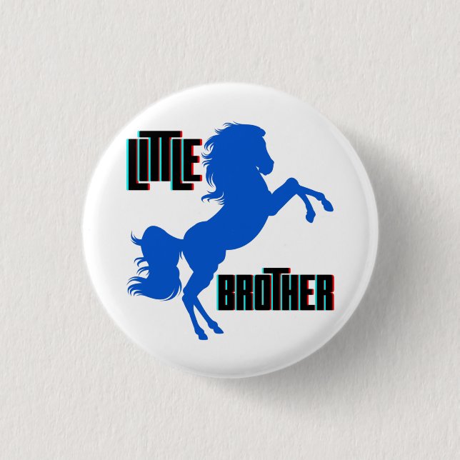 Little Brother Horse Rearing 3 Cm Round Badge (Front)