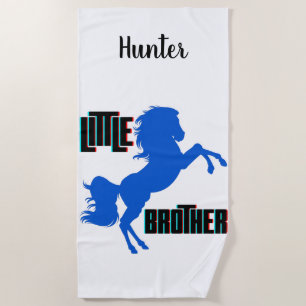 Little Brother Horse Rearing Beach Towel