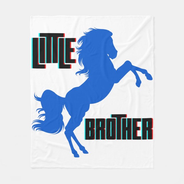 Little Brother Horse Rearing Fleece Blanket (Front)