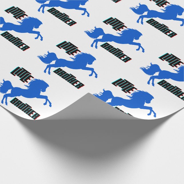 Little Brother Horse Rearing Wrapping Paper (Corner)