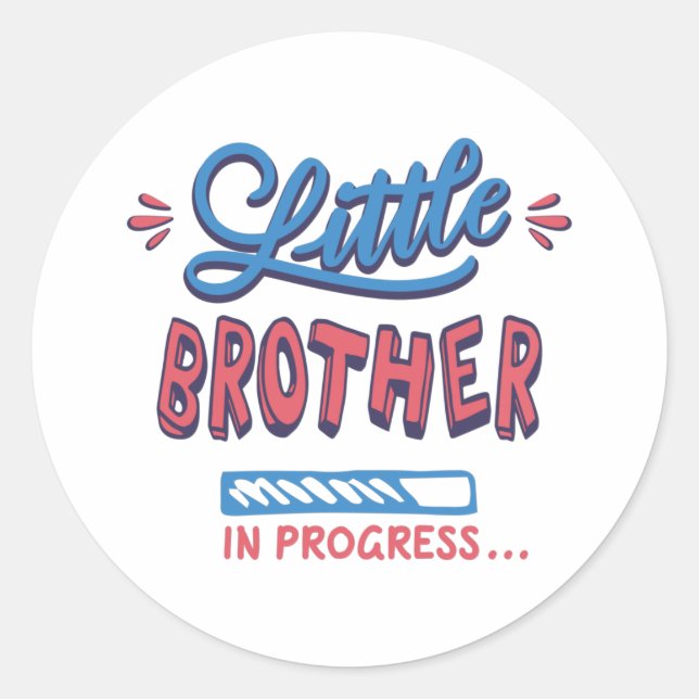 Little brother in progress classic round sticker (Front)