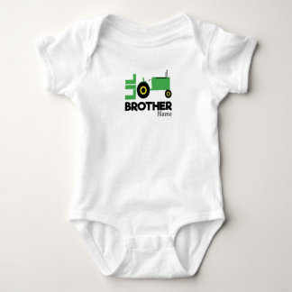 Little brother matching tractor sibling baby bodysuit