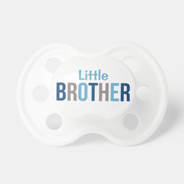 Little Brother Modern Blue Baby Boy Dummy (Front)