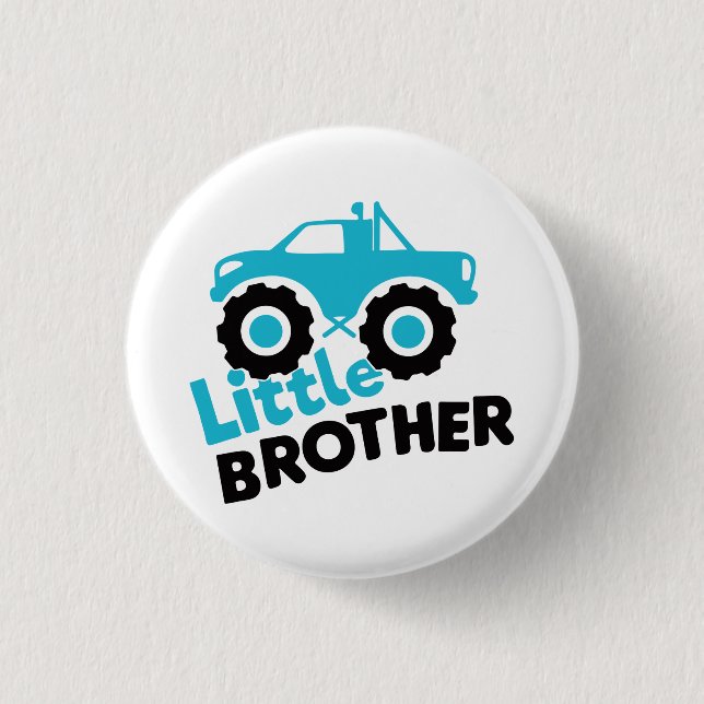 Little Brother Monster Truck 3 Cm Round Badge (Front)