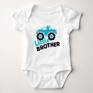 Little Brother Monster Truck Baby Bodysuit