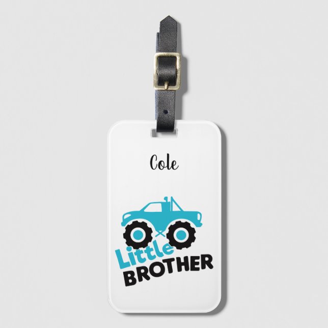 Little Brother Monster Truck Luggage Tag (Front Vertical)