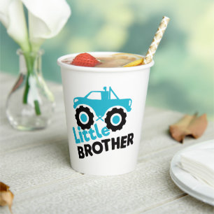 Little Brother Monster Truck Paper Cups