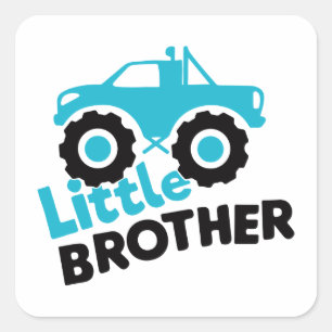 Little Brother Monster Truck Square Sticker