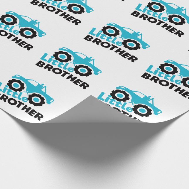 Little Brother Monster Truck Wrapping Paper (Corner)